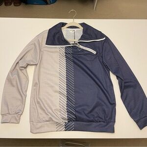 Acegolfs Women’s Quarter Zip Lightweight Golf Jacket Blue White, Size Small